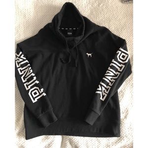 VS PINK BLACK COWL SWEATSHIRT SIZE S